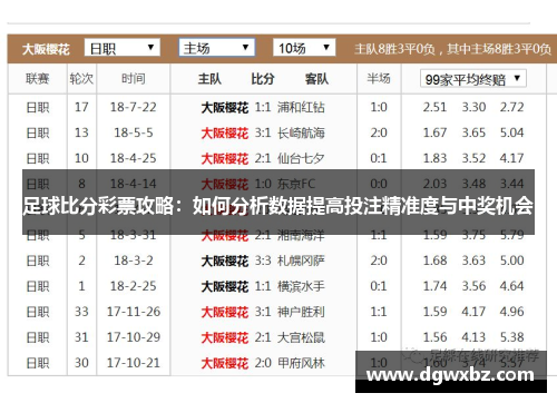 足球比分彩票攻略：如何分析数据提高投注精准度与中奖机会